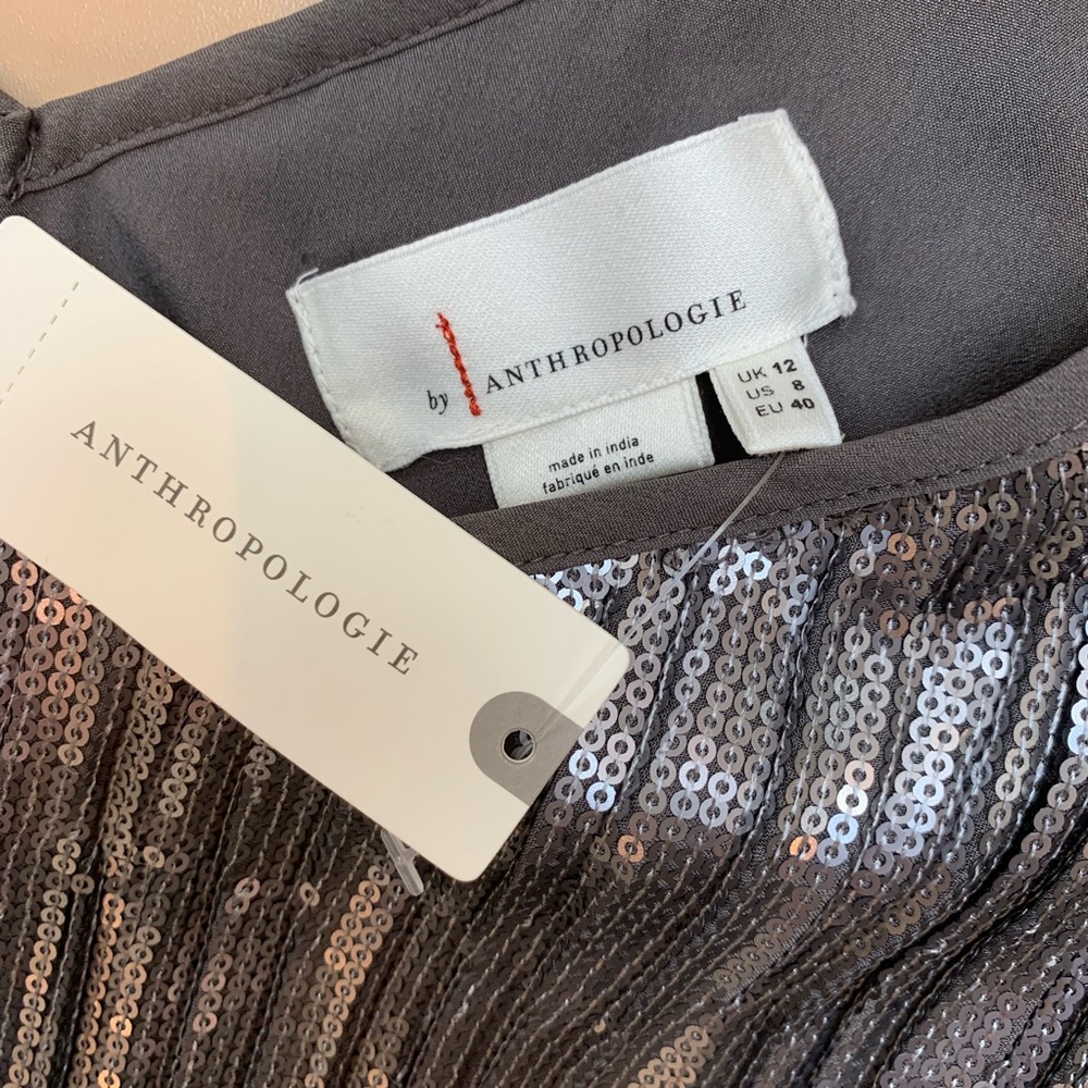 NWT Anthropologie Amelie Beaded Cami Gray - Picture 6 of 6